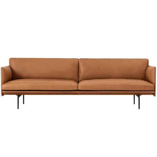 Outline Sofa 3-Seater  Refine Leather Cognac 