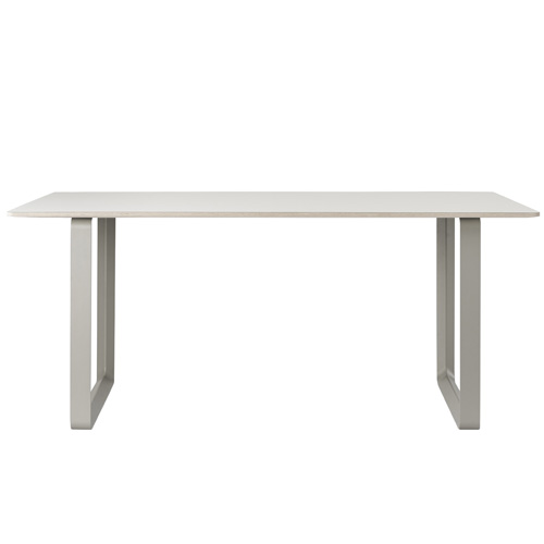 70/70 Table  White Laminate/Grey