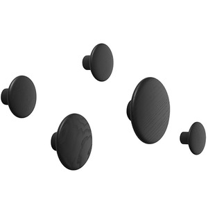 Dots Wood Set of 5  Black