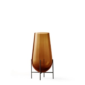 Echasse Vase Small Amber Glass/Bronzed Brass 