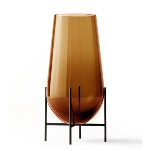 Echasse Vase Large Amber Glass/Bronzed Brass