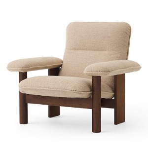 Brasilia Lounge Chair Bouclé 02/Dark Stained Oak 