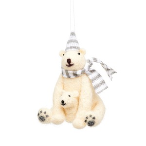 Polar Bear With Baby Felt Decoration 30%