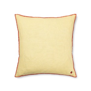 Contrast Linen Cushion Lemon