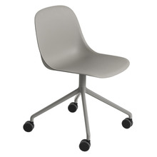Fiber Side Chair Swivel Base  W.Castors Grey