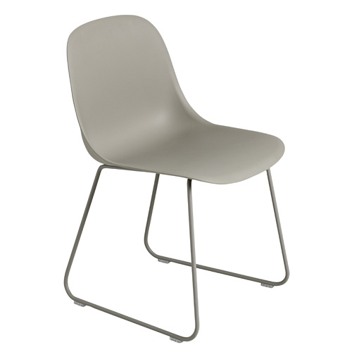 Fiber Side Chair Sled Base  Grey/Grey