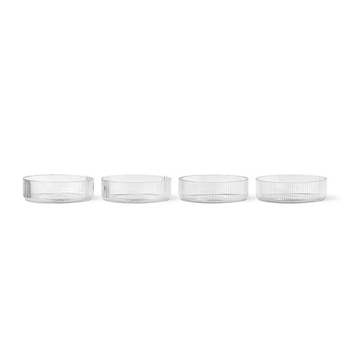 Ripple Serving Bowls Set of 4 Clear 현 재고