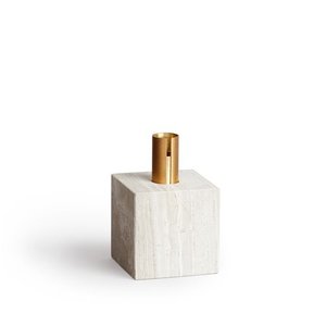 Block Candle Holder Light Fossil