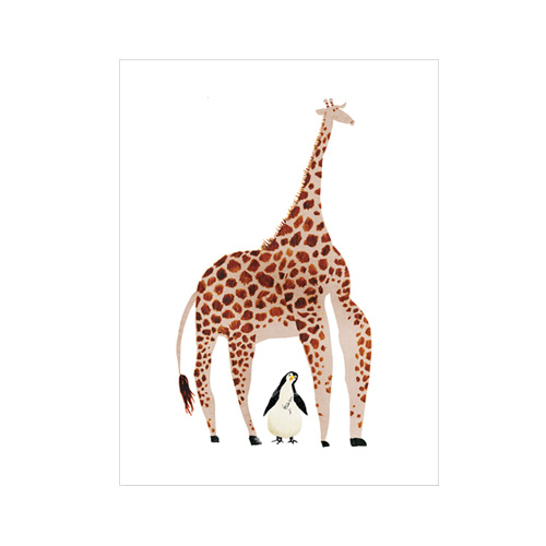 Giraffe and Penguin 30x40cm