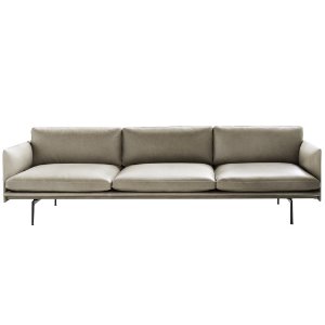 Outline Sofa 3 1/2-Seater  Refine Leather Stone/Black Base