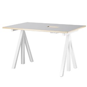 Works Height-adjustable Work Desk Light Grey Linoleum