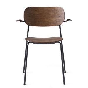 Co Chair With Armrest Black Steel/Dark Stained Oak