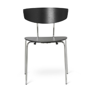 Herman Dining Chair Chrome Black Veneer 
