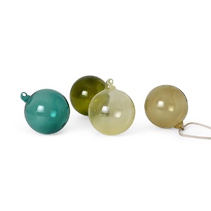 Glass Baubles L Set of 4 Mixed Dark 30%