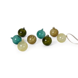 Glass Baubles S Set of 8 Mixed Dark