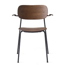 Co Dining Chair With Armrest Black Steel/Dark Stained Oak