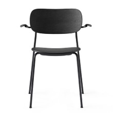 Co Dining Chair With Armrest Black Steel/Black Oak