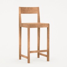 Bar Chair 01  Warm Brown Wood H65