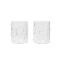 Doodle Glasses Set of 2 Tall Clear